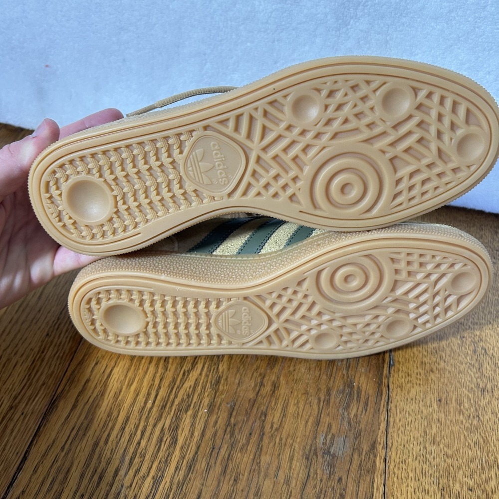 Adidas Womens Size 9 M's 7.5 Handball Spezial Golden Beige Olive Green Shoes - Picture 6 of 7